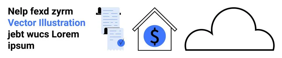 Financial Document Management with Cloud Storage and Secure Investment Stock Illustration