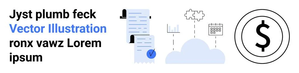 Financial Document Management System with Cloud Integration and Data Analytic Stock Illustration