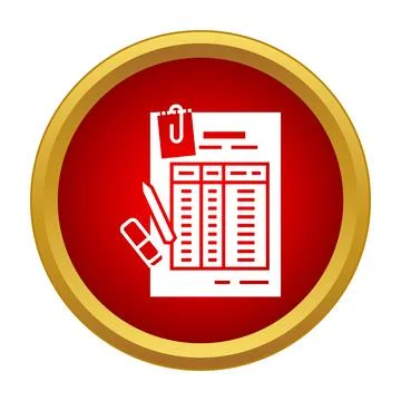 Financial document or spreadsheet icon for administration Stock Illustration