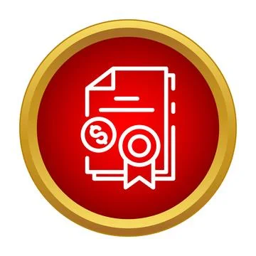 Financial document or success certificate line icon Stock Illustration