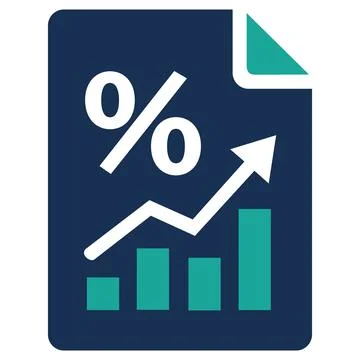 Financial document with percent and chart icon Illustration