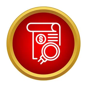 Financial document review icon inspecting tax report Stock Illustration