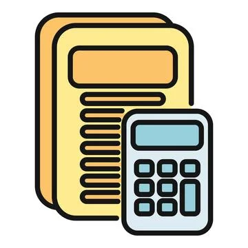 Financial documents and calculator icon illustrating accounting Stock Illustration