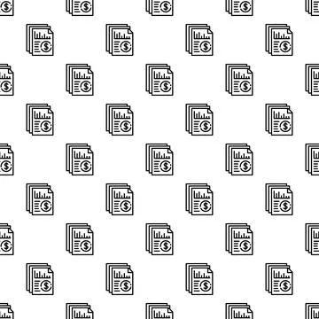 Financial documents and charts creating seamless pattern background Stock Illustration