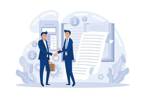 Financial documents and forms, paperwork. Accountant appointment, filing th.. Stock Illustration