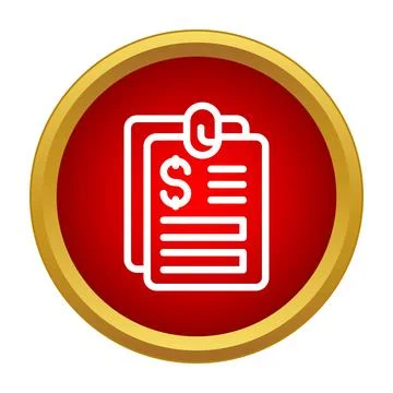 Financial documents attached with paperclip showing dollar sign Stock Illustration