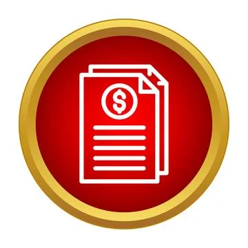 Financial documents with dollar sign on red button Stock Illustration