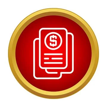 Financial documents with dollar symbol on red icon Stock Illustration
