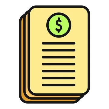 Financial documents with dollar symbol on top Stock Illustration