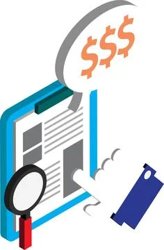 Financial documents illustration in 3D isometric style イラスト素材