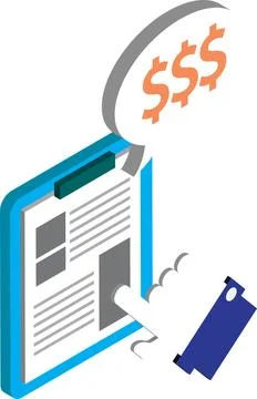 Financial documents illustration in 3D isometric style 스톡 일러스트