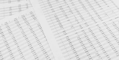 Financial documents lying on the table. Close-up view. Stock Photos