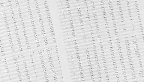 Financial documents lying on the table. Close-up view. Stock Photos
