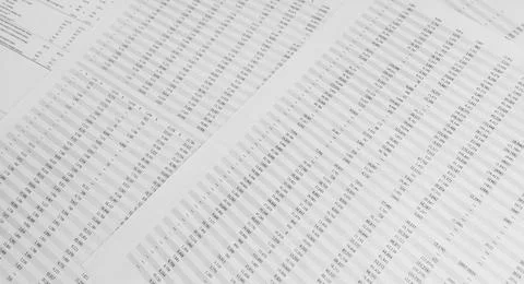 Financial documents lying on the table. Close-up view. Stock Photos