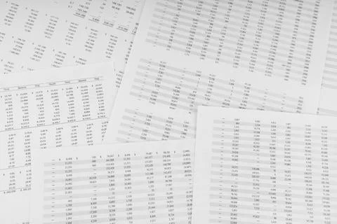 Financial documents lying on the table. Close-up view. 스톡 사진