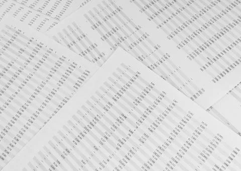 Financial documents lying on the table. Close-up view. Stock Photos