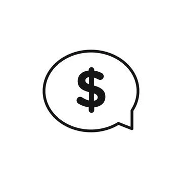 Financial Dollar Comment Icon for Discussions Stock Illustration