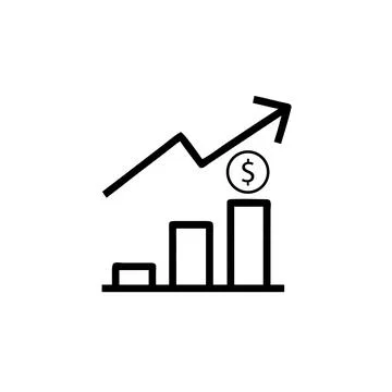 Financial earning  line icon Stock Illustration