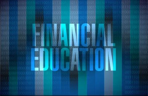Financial education binary background Stock Illustration