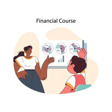 Financial Education concept. Flat vector illustration Illustrazione stock
