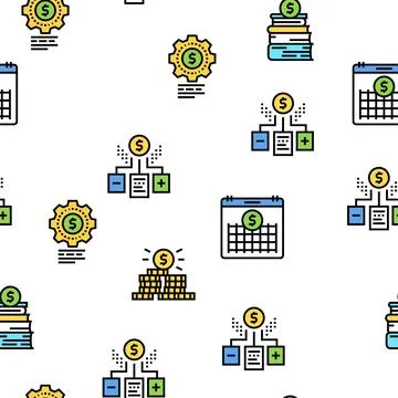 Financial Education Vector Seamless Pattern Stock Illustration