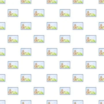Financial education video thumbnail pattern on white background Stock Illustration