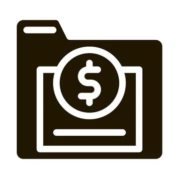 Financial Electronic Computer Folder glyph icon Stock Illustration