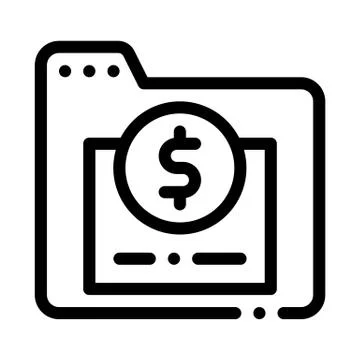 Financial Electronic Computer Folder Vector Icon Stock Illustration
