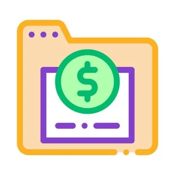 Financial Electronic Computer Folder Vector Icon イラスト素材