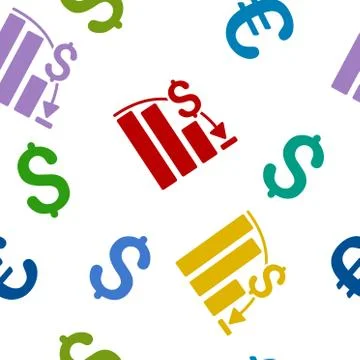 Financial Epic Fail Flat Vector Seamless Pattern Illustrazione stock