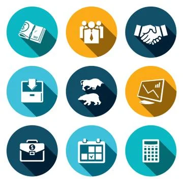 Financial exchange icon set Stock Illustration