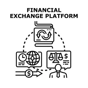 Financial exchange platform vector concept illustration Stock Illustration