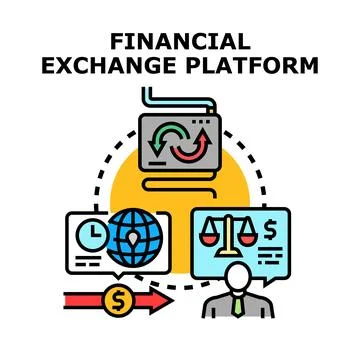 Financial exchange platform vector concept illustration Stock Illustration