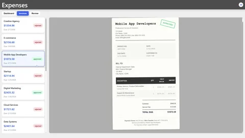 Financial Expense Management Software UI Screen Stock Footage 329679323