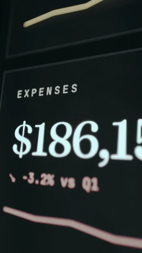 Financial expenses decreasing compared to last quarter data Stock Footage 333402859
