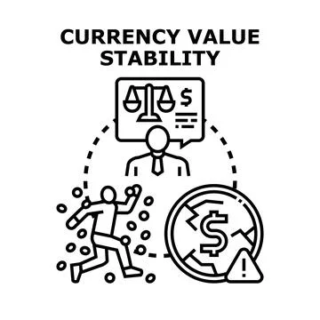 Financial expert managing currency value stability and crisis Stock Illustration
