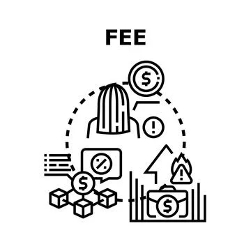 Financial fee calculation and risk warning concept Stock Illustration