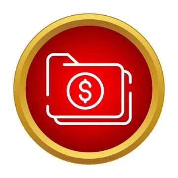 Financial folder with dollar sign icon on red background Stock Illustration