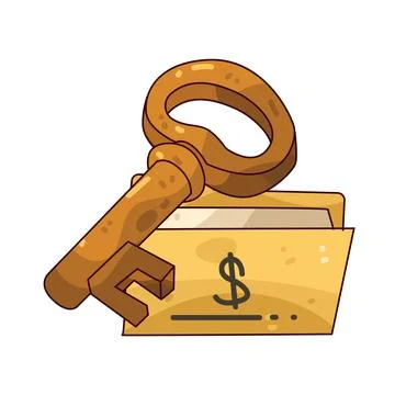 Financial Folder with Key illustration 库存插图