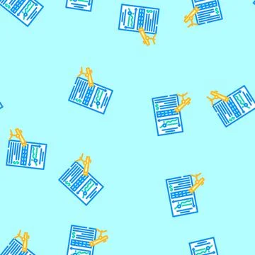 Financial forecast budget planning vector seamless pattern Stock Illustration