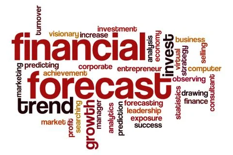 Financial forecast word cloud concept Stock Illustration