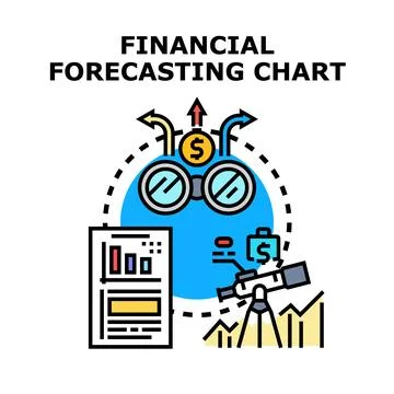 Financial forecasting chart analyzing business investment opportunities Stock Illustration