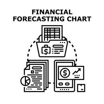 Financial forecasting chart analyzing business investments Stock Illustration