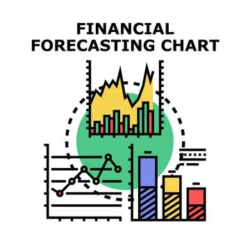 Financial forecasting chart analyzing market data and investment growth Stock Illustration