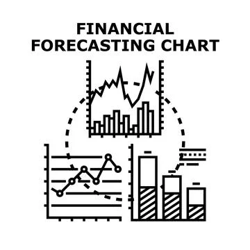 Financial forecasting chart analyzing market data and investment growth Stock Illustration