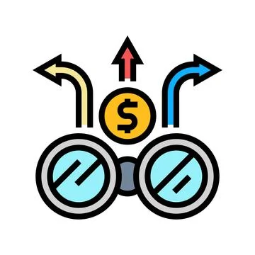 Financial forecasting color icon vector illustration Stock Illustration