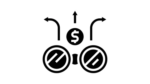 Financial forecasting glyph icon animation Stock Footage 326139856