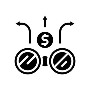 Financial forecasting glyph icon vector illustration 스톡 일러스트