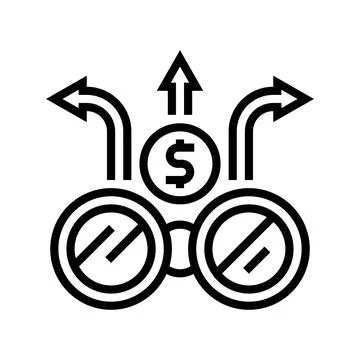 Financial forecasting line icon vector illustration 스톡 일러스트