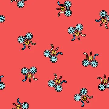 Financial forecasting vector seamless pattern 스톡 일러스트